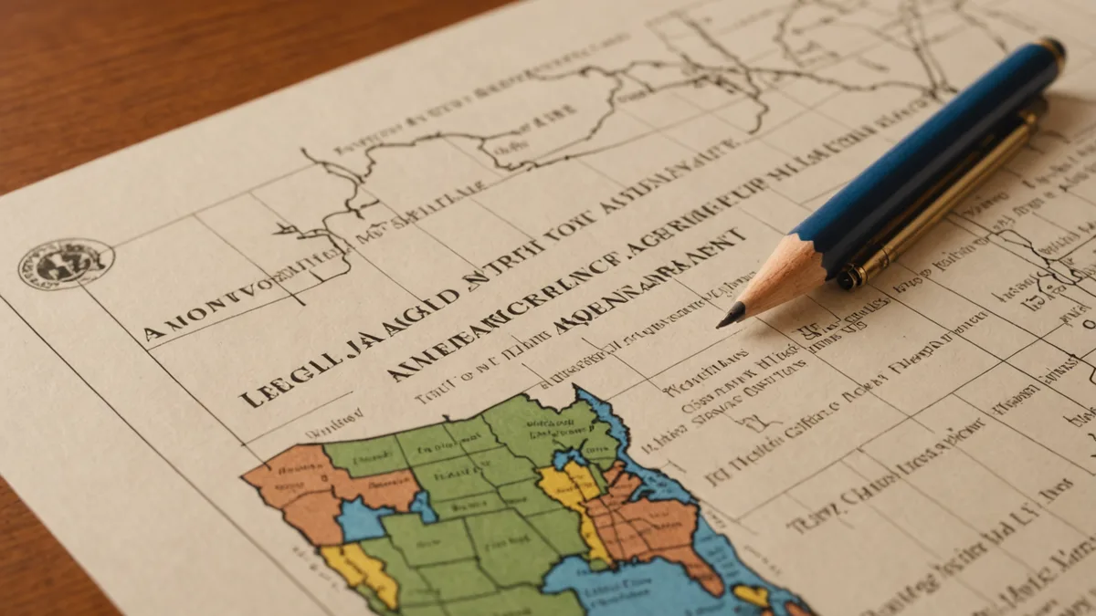 Legal document with governing law clause section visible
