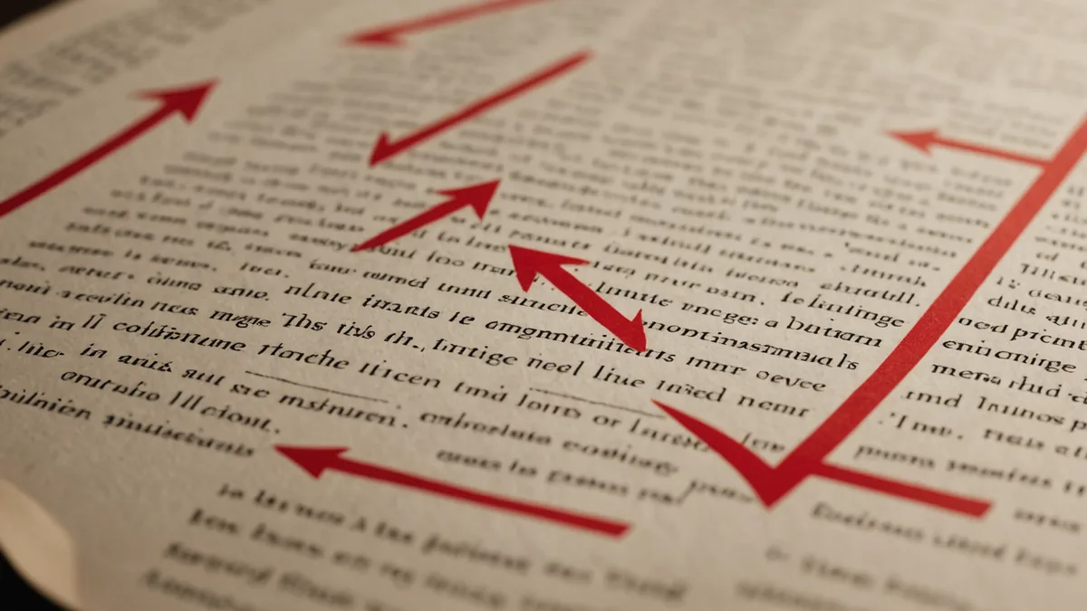 Contract document with protective annotation marks