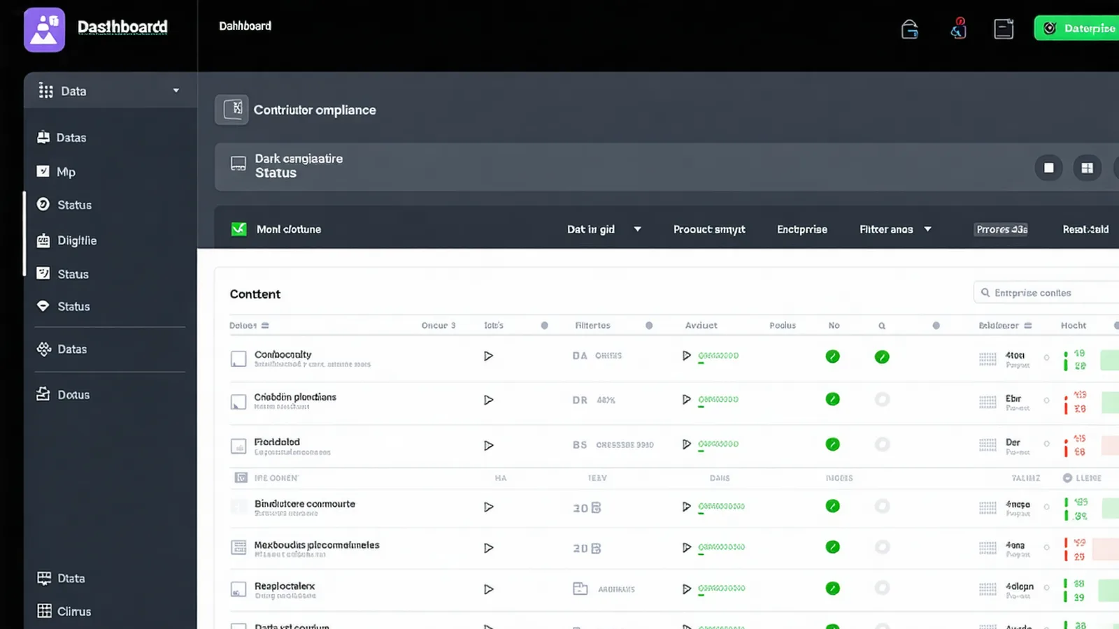 Wide view of Cohorto compliance dashboard showing contributor table with status columns and CSV export controls